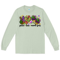 Matcha Peace Love Mardi Gras Long Sleeve Tee - HowdyJamesFarm
