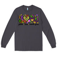 Smoke Peace Love Mardi Gras Long Sleeve Tee - HowdyJamesFarm