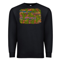 Black cinco de mayo sunflower and cactus background Premium Sweatshirt - Artiststas