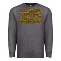 Charcoal Heather cinco de mayo sunflower and cactus background Premium Sweatshirt - Artiststas