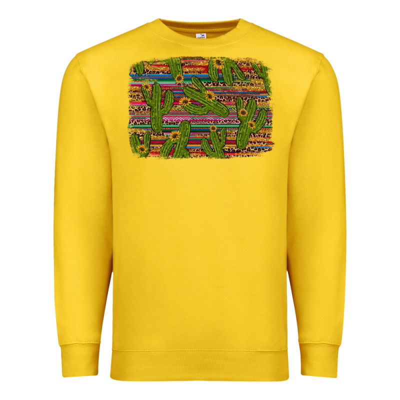Cinco De Mayo Sunflower And Cactus Background Premium Sweatshirt by Artiststas | Teevron