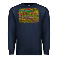 Navy cinco de mayo sunflower and cactus background Premium Sweatshirt - Artiststas