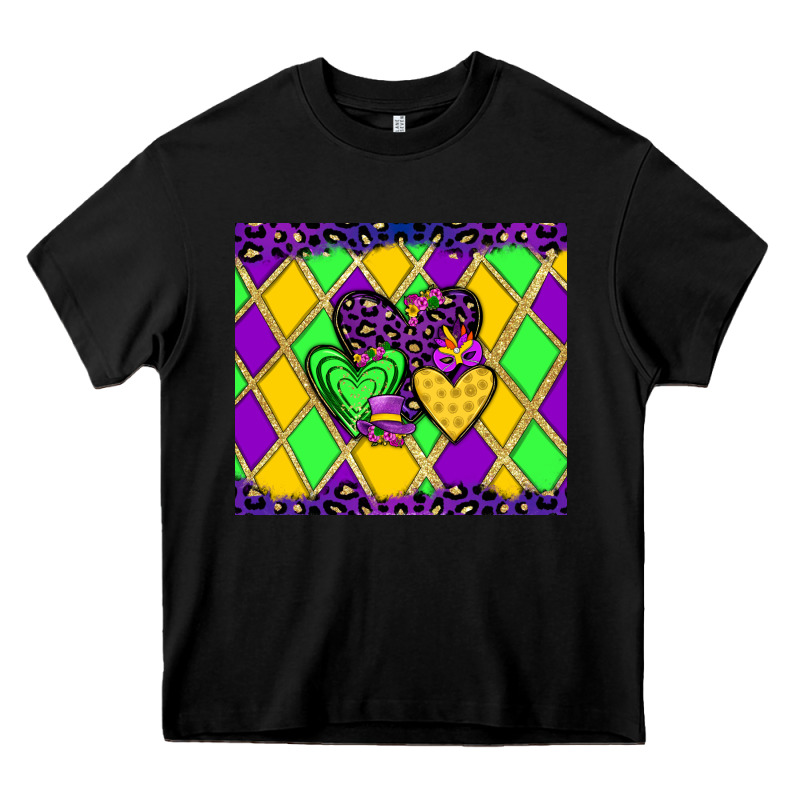 Mardi Gras Hearts Heavy Core Tee by JahusDesignShop | Teevron