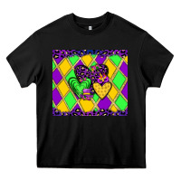 Black mardi gras hearts Heavy Core Tee - JahusDesignShop