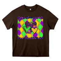 Chocolate Brown mardi gras hearts Heavy Core Tee - JahusDesignShop