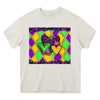Cream mardi gras hearts Heavy Core Tee - JahusDesignShop