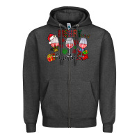 Charcoal Heather Merry Christmas Zipper Hoodie - CowhideDigitalArt