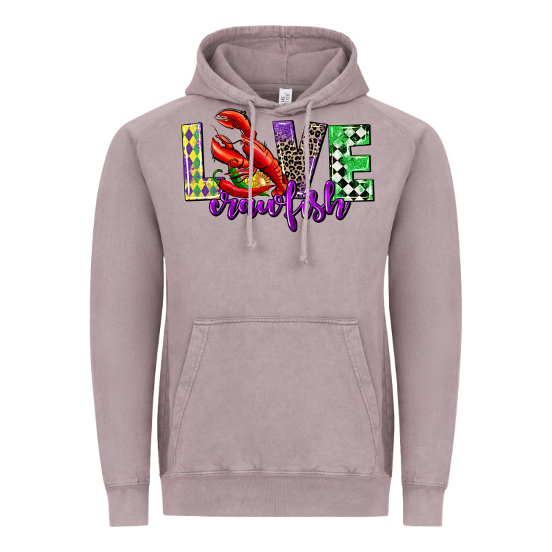 Love Crawfish Mardi Gras Vintage Hoodie by CowGirlArtShop | Teevron