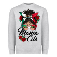 Heather Grey mexican mamacita messy bun Heavyweight Sweatshirt - BundleAndBundleShop