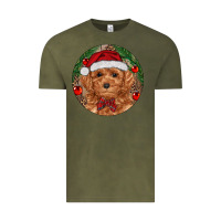 Vintage Olive Christmas Toy Poodle Vintage Tee - RanaPortraitStore