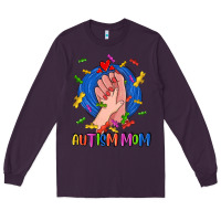 Plum Autism Mom Long Sleeve Tee - CowGirlArtShop