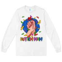 White Autism Mom Long Sleeve Tee - CowGirlArtShop