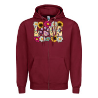 Burgundy love dog Zipper Hoodie - CowhideDigitalArt