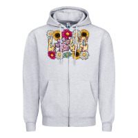Heather Grey love dog Zipper Hoodie - CowhideDigitalArt