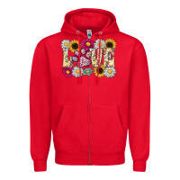 Red love dog Zipper Hoodie - CowhideDigitalArt