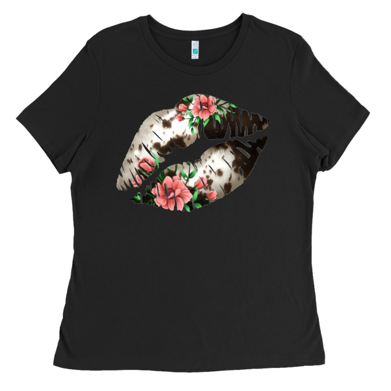 Cowhide And Flowers Lips Ladies Tee by Bettercallsaul | Teevron