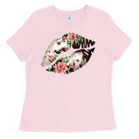 Bubblegum Pink Cowhide And Flowers Lips Ladies Tee - Bettercallsaul