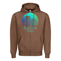 Chestnut Vintage Aruba Beach Tropical Vibes Vacation Souvenir Gift Zipper Hoodie - minhPixels