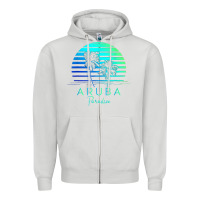 Dove Grey Vintage Aruba Beach Tropical Vibes Vacation Souvenir Gift Zipper Hoodie - minhPixels