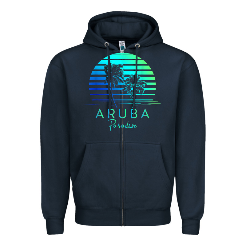 Vintage Aruba Beach Tropical Vibes Vacation Souvenir Gift Zipper Hoodie by minhPixels | Teevron