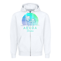 White Vintage Aruba Beach Tropical Vibes Vacation Souvenir Gift Zipper Hoodie - minhPixels