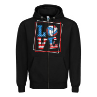 Black love usa flag volleyball gifts for volleyball fans teen t shirt Zipper Hoodie - minhPixels