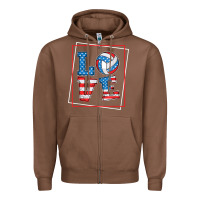 Love Usa Flag Volleyball Gifts For Volleyball Fans Teen T Shirt Zipper Hoodie | Teevron