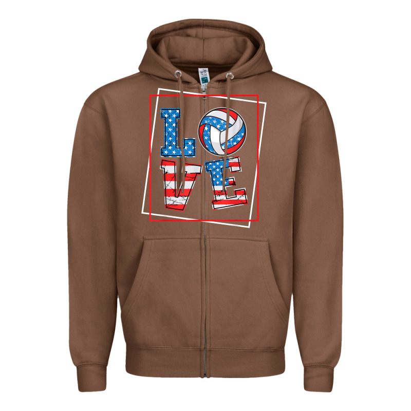 Love Usa Flag Volleyball Gifts For Volleyball Fans Teen T Shirt Zipper Hoodie by minhPixels | Teevron