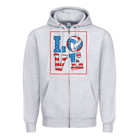 Heather Grey love usa flag volleyball gifts for volleyball fans teen t shirt Zipper Hoodie - minhPixels