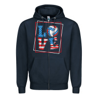 Navy love usa flag volleyball gifts for volleyball fans teen t shirt Zipper Hoodie - minhPixels