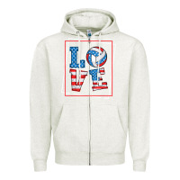 Oatmeal Heather love usa flag volleyball gifts for volleyball fans teen t shirt Zipper Hoodie - minhPixels