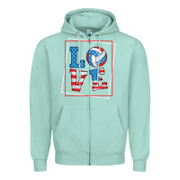 Seafoam love usa flag volleyball gifts for volleyball fans teen t shirt Zipper Hoodie - minhPixels