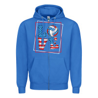 True Royal love usa flag volleyball gifts for volleyball fans teen t shirt Zipper Hoodie - minhPixels