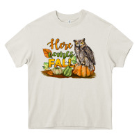 Cream Here Comes Fall Owl Heavy Core Tee - LillyAllenDesigns