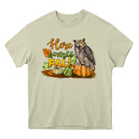 Mossy Here Comes Fall Owl Heavy Core Tee - LillyAllenDesigns