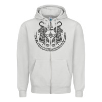 Dove Grey sak yant thai tattoo twin tiger muay magical thailand gifts t shirt Zipper Hoodie - minhPixels