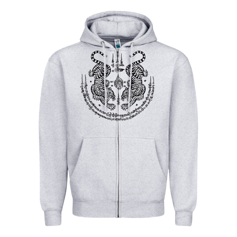 Sak Yant Thai Tattoo Twin Tiger Muay Magical Thailand Gifts T Shirt Zipper Hoodie by minhPixels | Teevron