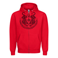 Red sak yant thai tattoo twin tiger muay magical thailand gifts t shirt Zipper Hoodie - minhPixels
