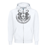 White sak yant thai tattoo twin tiger muay magical thailand gifts t shirt Zipper Hoodie - minhPixels