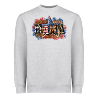 Heather Grey patriotic mama Heavyweight Sweatshirt - BundleAndBundleShop