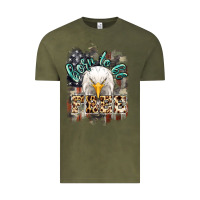 Vintage Olive Born to be free 4th of july Vintage Tee - HowdyJamesFarm