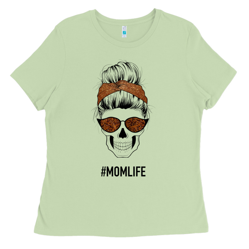 Brown Glitter, Western Vintage Patterned Mom Skull Ladies Tee by Bettercallsaul | Teevron