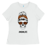 White Brown Glitter, Western Vintage Patterned Mom Skull Ladies Tee - Bettercallsaul
