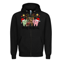Black merry christmas tooth Zipper Hoodie - CowhideDigitalArt