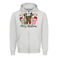 Dove Grey merry christmas tooth Zipper Hoodie - CowhideDigitalArt