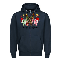 Navy merry christmas tooth Zipper Hoodie - CowhideDigitalArt