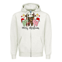 Oatmeal Heather merry christmas tooth Zipper Hoodie - CowhideDigitalArt