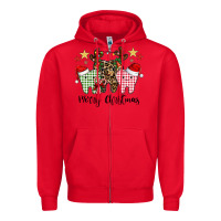 Red merry christmas tooth Zipper Hoodie - CowhideDigitalArt