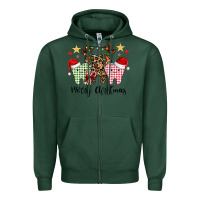 Sports Green merry christmas tooth Zipper Hoodie - CowhideDigitalArt