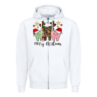 White merry christmas tooth Zipper Hoodie - CowhideDigitalArt